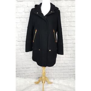 J. Crew Chateau Parka in Italian Stadium-cloth Wool Black Size 6